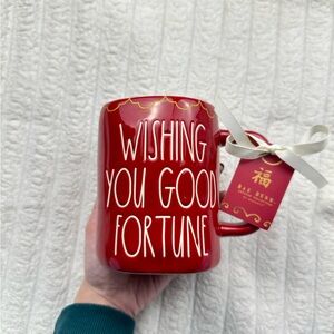 Rae Dunn Wishing You Good Fortune Red Mug